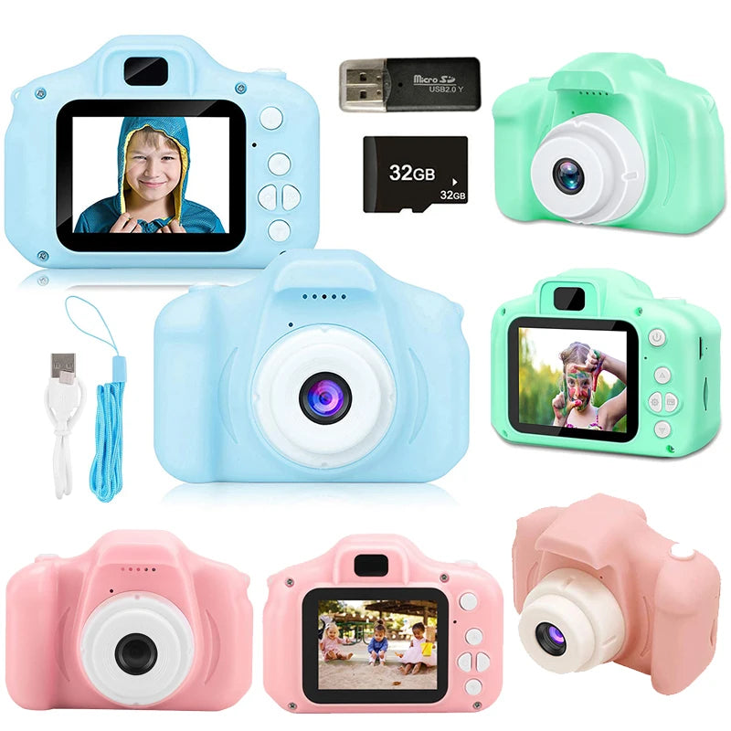 Kids Camera Toys Mini HD Digital Video Selfie Cameras Portable Outdoor Photography Educational Toy for Children Christmas Gifts