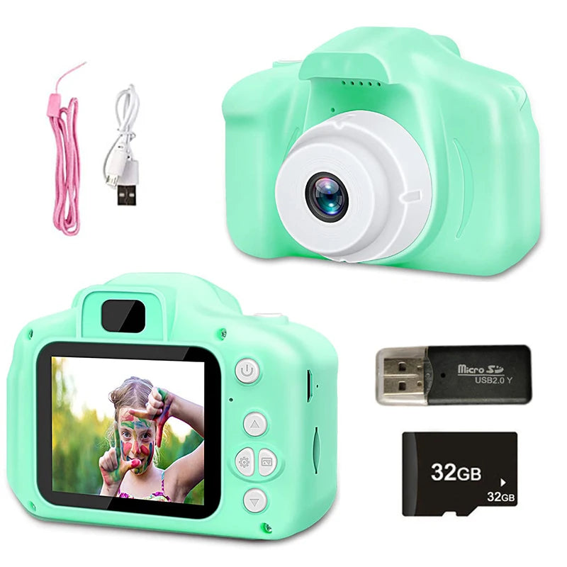 Kids Camera Toys Mini HD Digital Video Selfie Cameras Portable Outdoor Photography Educational Toy for Children Christmas Gifts