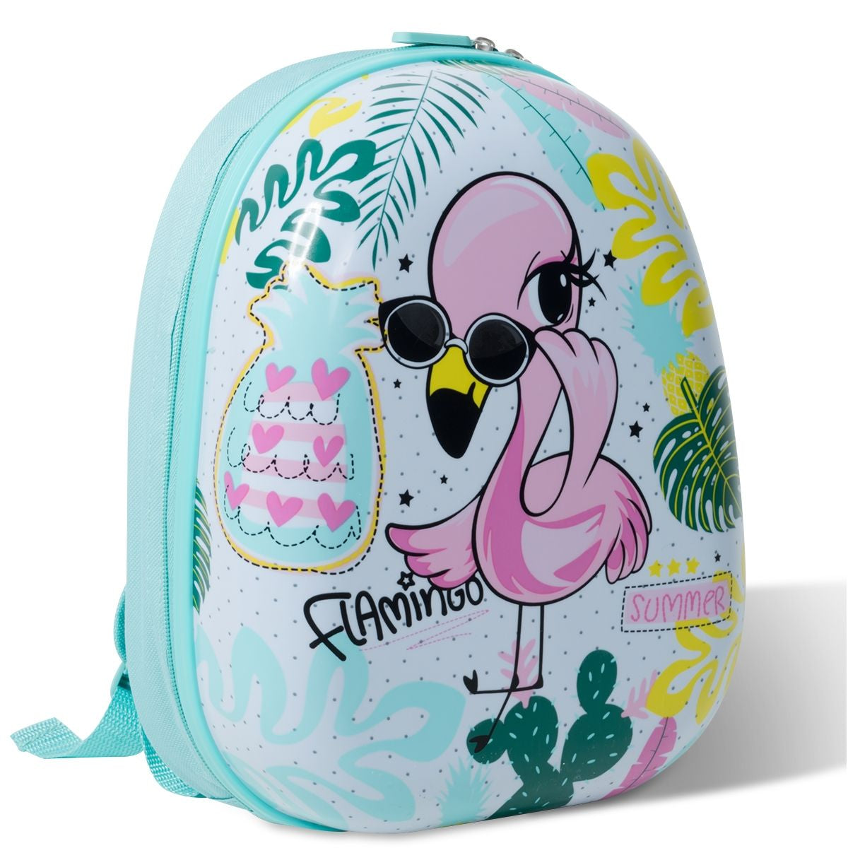 Valise 16’’ Et Sac À Dos 12’’ Pour Enfants Lot De 2 Bagages À Main Avec Roulettes En PC Et ABS Avec Motif Flamingo