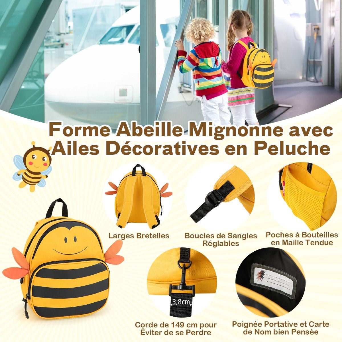 18”Valise À Roulettes Enfants Avec 12”Sac À Dos Bagages À Main Pour Voyage Avec Poignée Rétractable Modèle D&