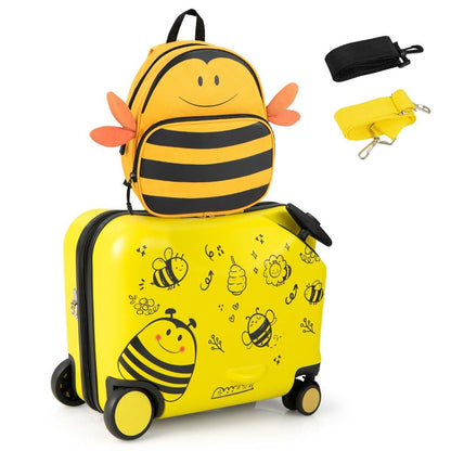 18”Valise À Roulettes Enfants Avec 12”Sac À Dos Bagages À Main Pour Voyage Avec Poignée Rétractable Modèle D&