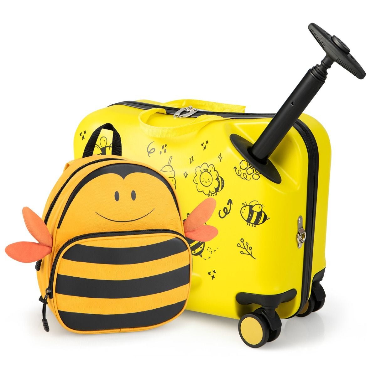 18”Valise À Roulettes Enfants Avec 12”Sac À Dos Bagages À Main Pour Voyage Avec Poignée Rétractable Modèle D&