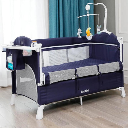 Newborn Baby Bed Multifunctional Baby Cribs Foldable Baby Cot with Diaper Table Crib Cradle Double Decker Cribs for Baby