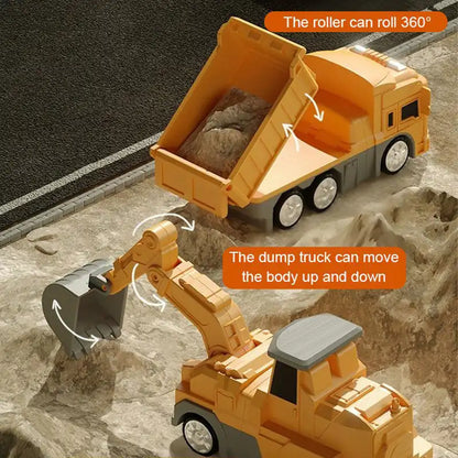 Magnetic Deformation Robot Engineering Car Excavator Mixer Truck Children&
