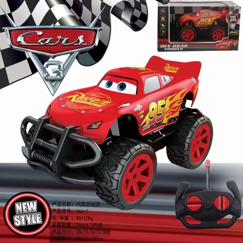 Pixar Cars 3 Electric Toy Car Lightning Mcqueen Four Channel Cross-Country Remote Control Car Model Toys for Children Gif