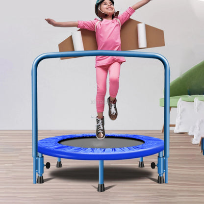 91Cm Trampoline with Handle Bar for Children Kids Baby Fitness Indoor/Outdoor Trampoline Bungee Rebounder Jumping Cardio Trainer - Les tout petits d&