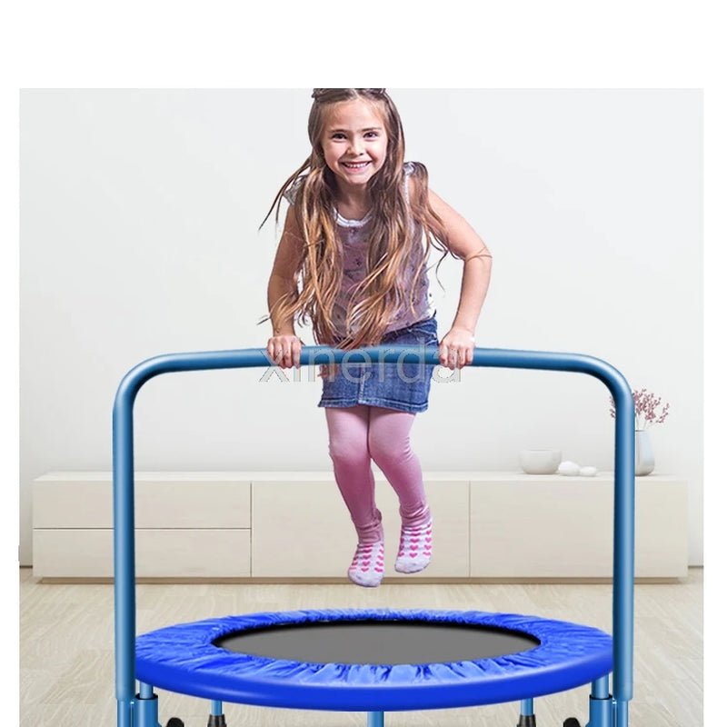 91Cm Trampoline with Handle Bar for Children Kids Baby Fitness Indoor/Outdoor Trampoline Bungee Rebounder Jumping Cardio Trainer - Les tout petits d&