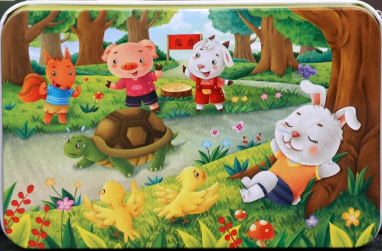 New 60 Pieces Wooden Puzzles Kids Cartoon Animal Wood Jigsaw Early Educational Learning Toys for Children