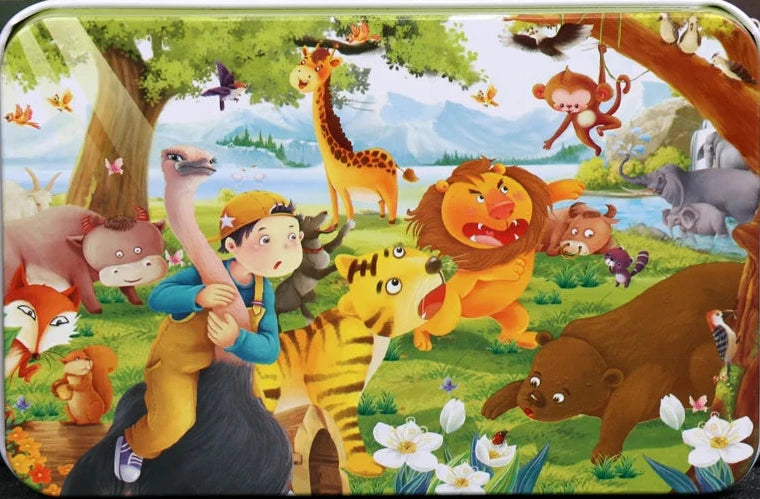 New 60 Pieces Wooden Puzzles Kids Cartoon Animal Wood Jigsaw Early Educational Learning Toys for Children