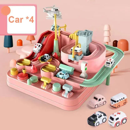 Racing Rail Car Model Educational Toys Children Track Adventure Game Brain Mechanical Interactive Train Animals Space Rocket Toy