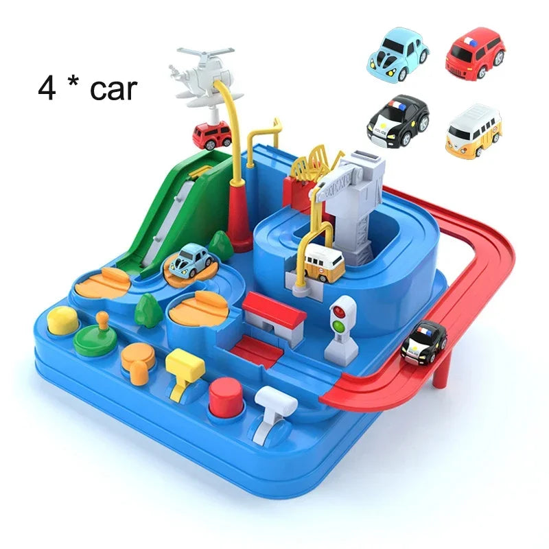 Racing Rail Car Model Educational Toys Children Track Adventure Game Brain Mechanical Interactive Train Animals Space Rocket Toy