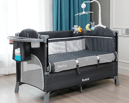 Newborn Baby Bed Multifunctional Baby Cribs Foldable Baby Cot with Diaper Table Crib Cradle Double Decker Cribs for Baby