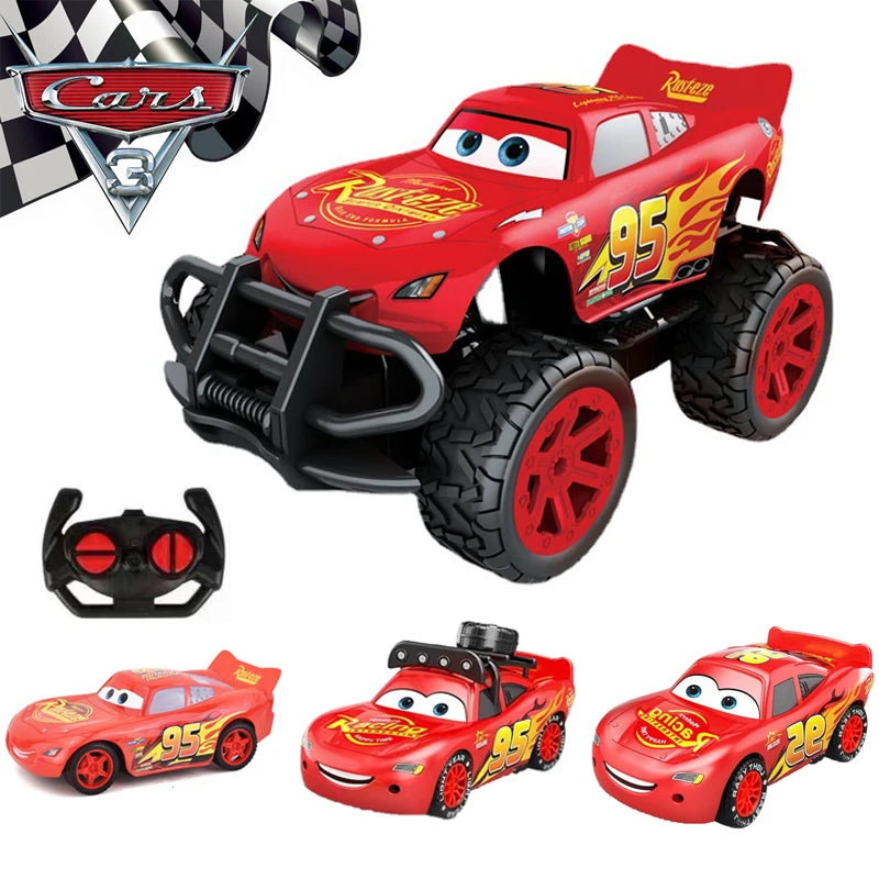 Pixar Cars 3 Electric Toy Car Lightning Mcqueen Four Channel Cross-Country Remote Control Car Model Toys for Children Gif