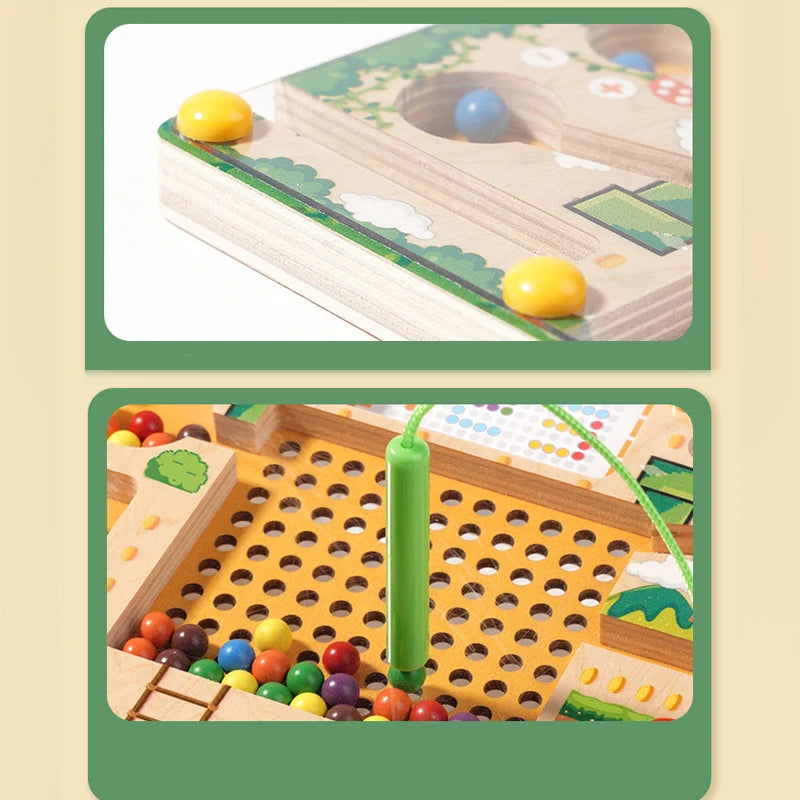 Magnetic Sorting Games Montessori Puzzle Toys Maze Board Learning Color Counting Number Classification Wooden Educational Toys