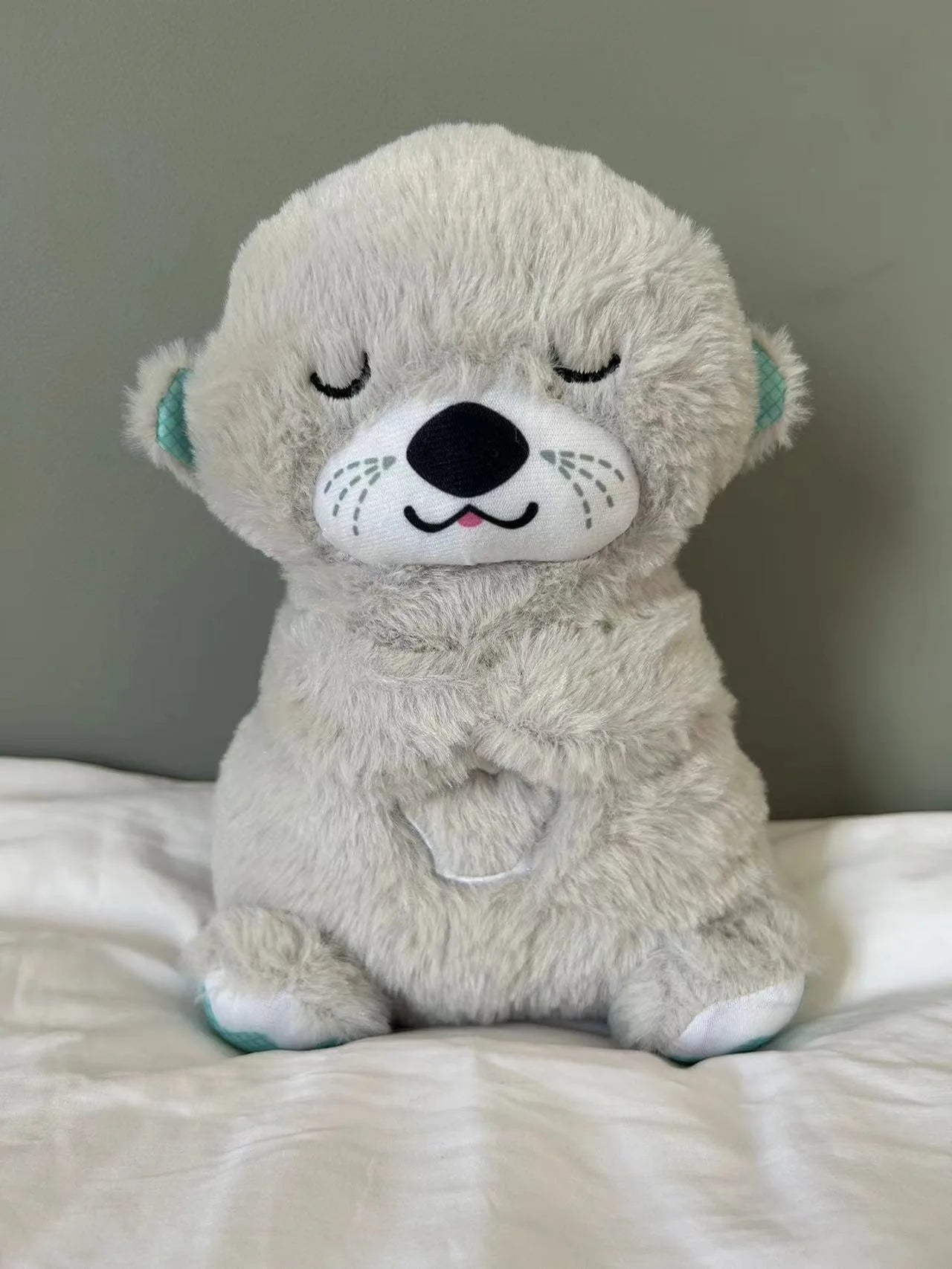 Breathing Otter Baby Sleep and Playmate Otter Musical Stuffed Plush Toy with Light Sound Newborn Sensory Comfortable Baby Gifts