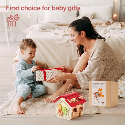 Wooden Montessori Toys Baby Multi Functional Music House Instrument Toys Kids Houses Blocks Early Childhood Education Game Gifts