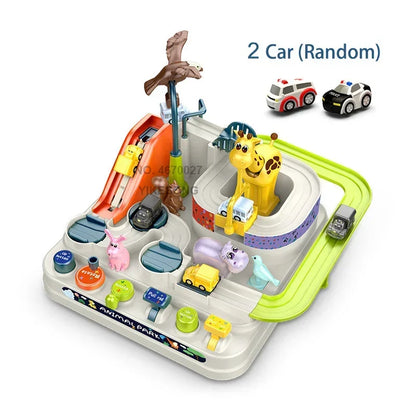 Racing Rail Car Model Educational Toys Children Track Adventure Game Brain Mechanical Interactive Train Animals Space Rocket Toy