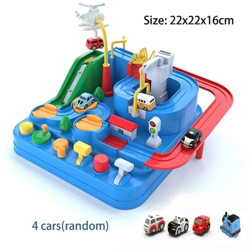 Racing Rail Car Model Educational Toys Children Track Adventure Game Brain Mechanical Interactive Train Animals Space Rocket Toy