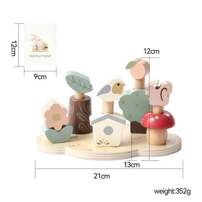 Wooden Montessori Toys Baby Multi Functional Music House Instrument Toys Kids Houses Blocks Early Childhood Education Game Gifts