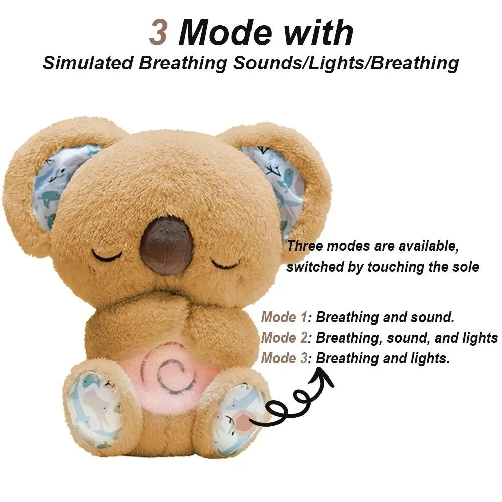 Breathing Otter Baby Sleep and Playmate Otter Musical Stuffed Plush Toy with Light Sound Newborn Sensory Comfortable Baby Gifts