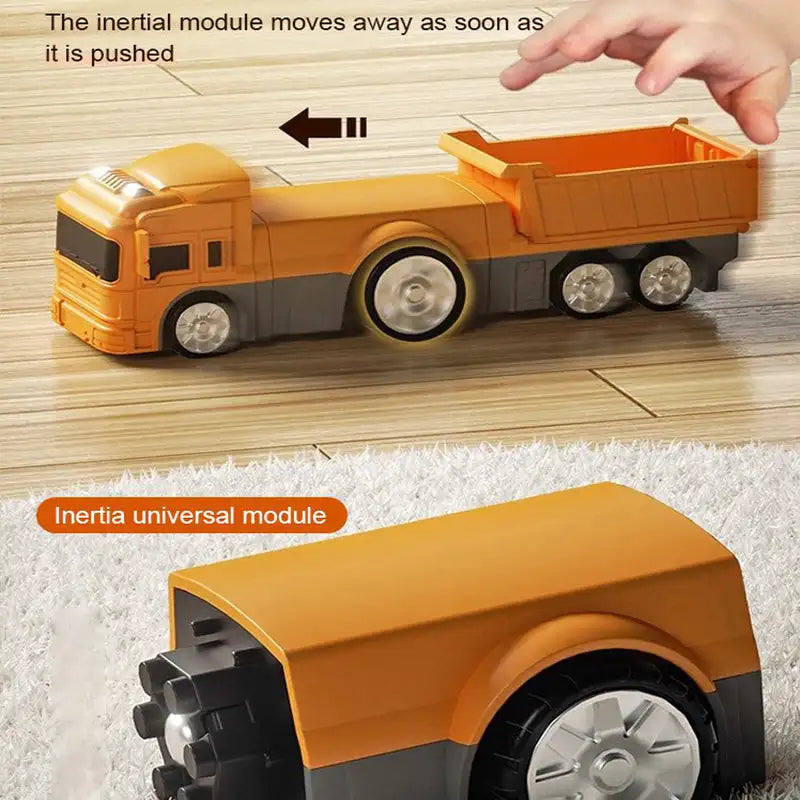 Magnetic Deformation Robot Engineering Car Excavator Mixer Truck Children&