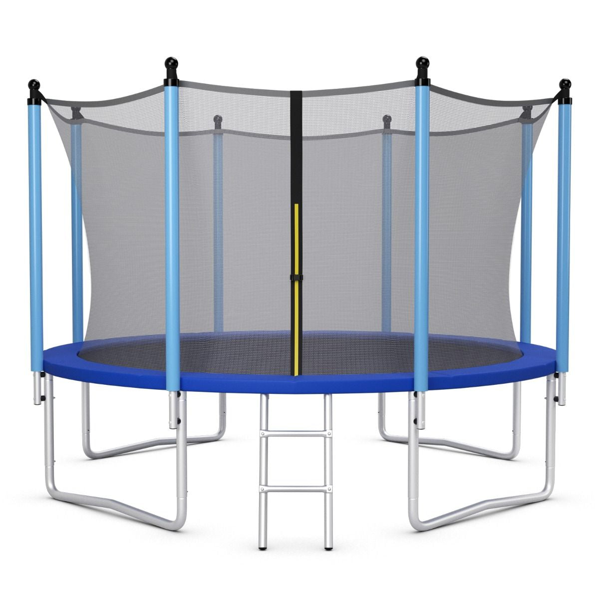 Trampoline Extérieur Ø366Cm Echelle Filet De Sécurité Tapis De Saut Tuyau Galvanisé Antirouille Pour Enfants Charge 150 Kg