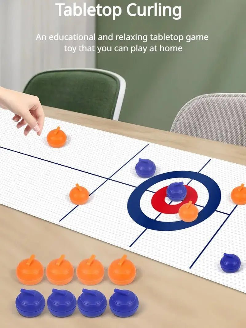 Family Fun Board Games for Kids &amp; Adults: Tabletop Curling Game with 8 Rollers &amp; Shuffleboard Pucks! - Les tout petits d&