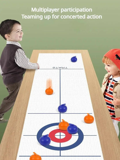 Family Fun Board Games for Kids &amp; Adults: Tabletop Curling Game with 8 Rollers &amp; Shuffleboard Pucks! - Les tout petits d&