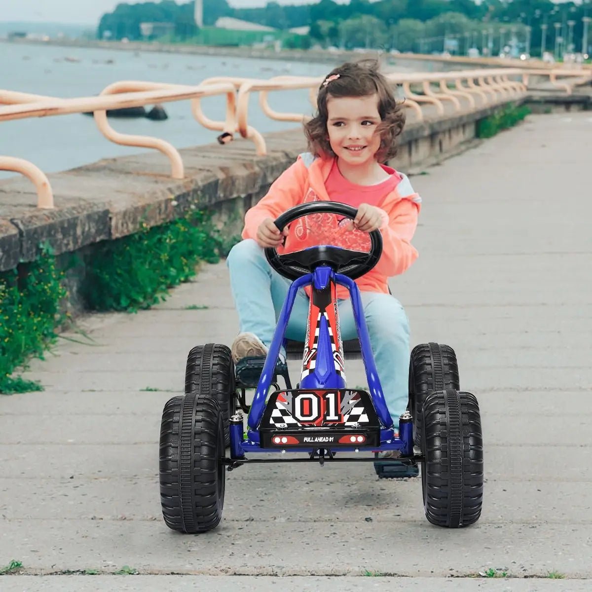 Kart À Pédales Vélo Et Véhicule Pour Enfants Siège Réglable Avec Frein À Main 3 - 6Ans Bleu - Les tout petits d&