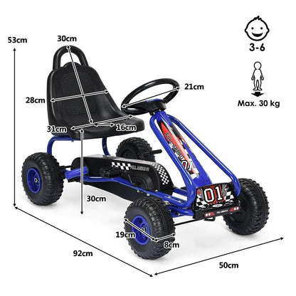 Kart À Pédales Vélo Et Véhicule Pour Enfants Siège Réglable Avec Frein À Main 3 - 6Ans Bleu - Les tout petits d&